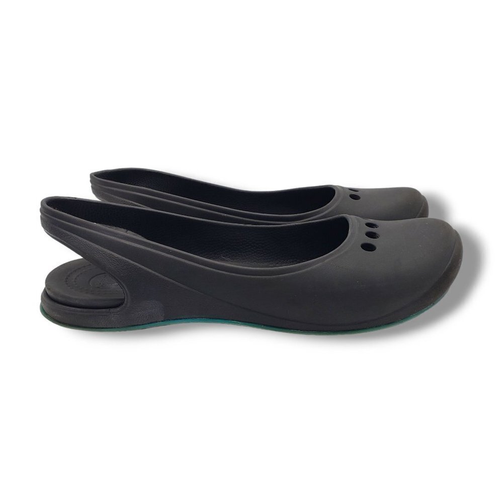 Crocs Tone Skylar Slingback Flats Womens 10 Black‎ Slip On